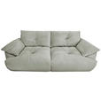 BIGSOFA Webstoff Hellgrau  - Hellgrau/Schwarz, KONVENTIONELL, Kunststoff/Textil (243/90,5/130cm) - Ambia Home