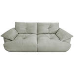 BIGSOFA Webstoff Hellgrau  - Hellgrau/Schwarz, KONVENTIONELL, Kunststoff/Textil (243/90,5/130cm) - Ambia Home