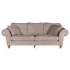 BIG SOFFA i plysch beige  - beige/furufärgad, Trend, trä/textil (273/85/110cm) - MID.YOU