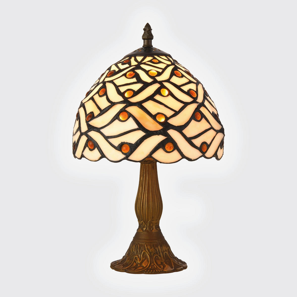 ASZTALI LÁMPA - barna/többszínű, Basics, Üveg/fém (17.5/33.5/17.5cm)