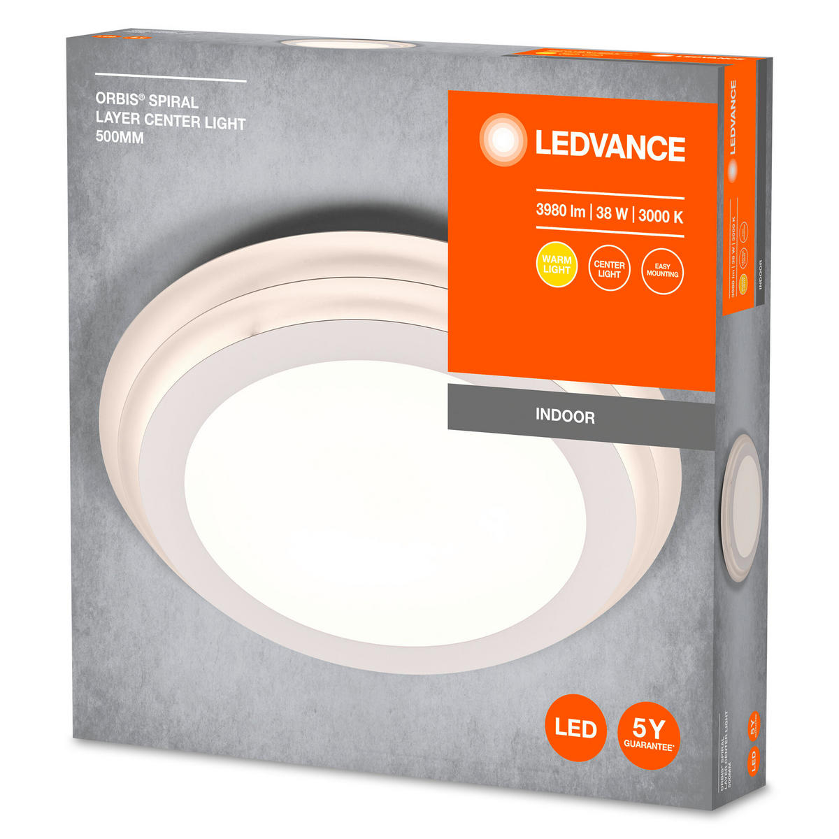 LED-DECKENLEUCHTE 50/7 cm   - Weiß, Basics, Metall (50/7cm) - Ledvance