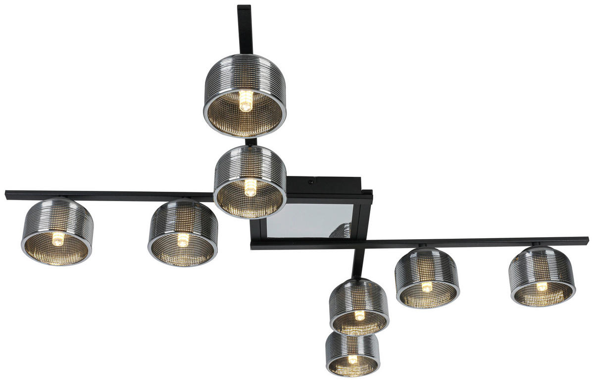 DECKENLEUCHTE    89/89/14 cm  - Chromfarben/Schwarz, Trend, Glas/Kunststoff (89/89/14cm) - Novel