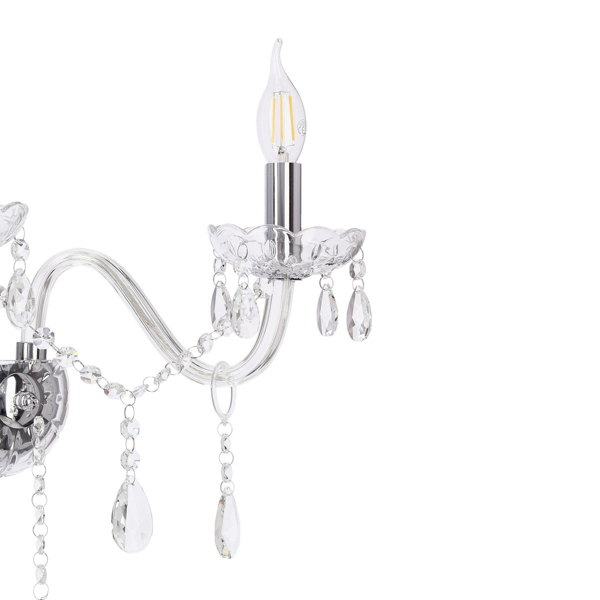 WANDLEUCHTE Cristallo 21/38/37 cm   - Transparent, KONVENTIONELL (21/38/37cm)