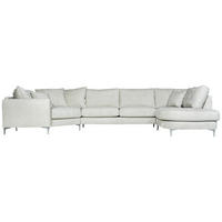 SOFFA i beige  - beige/aluminiumfärg, Klassisk, metall/trä (391/87/198cm) - Novel