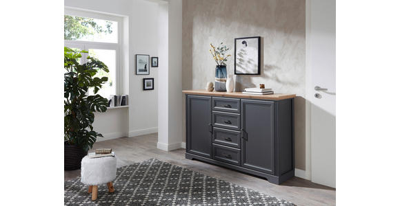 SIDEBOARD  165/102/41 cm 4 Schublade(n)  - Schwarz/Graphitfarben, Design, Holzwerkstoff/Metall (165/102/41cm) - Landscape