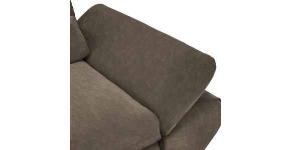 ECKSOFA  in Flachgewebe Braun  204/341 cm  - Schwarz/Braun, Design, Textil/Metall (204/341cm) - Xora