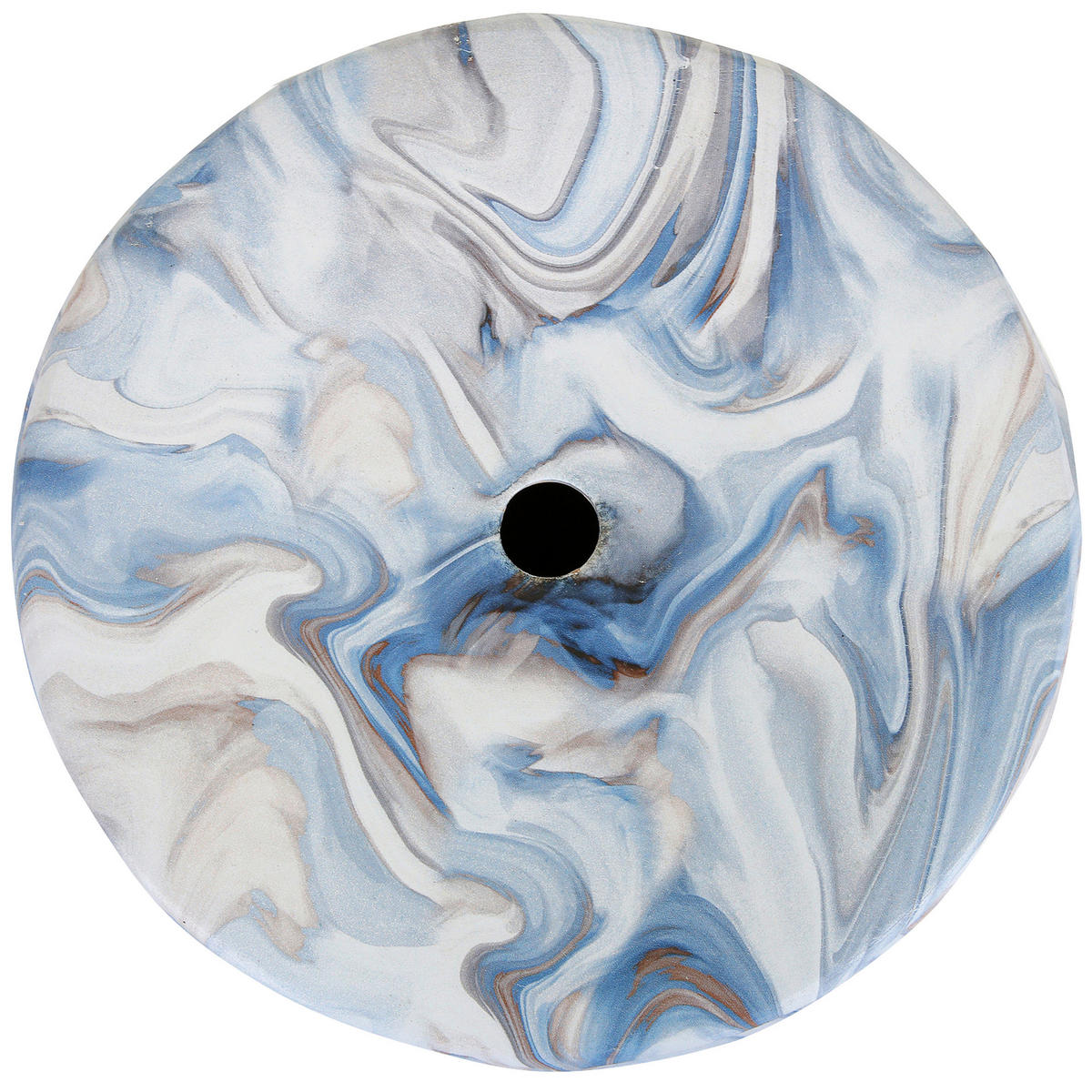 Masă Auxiliară din ceramică,  - albastru/alb, Basics, ceramică (35/45/35cm) - Ambia Home