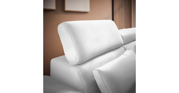 ECKSOFA Weiß Velours - Schwarz/Weiß, Design, Textil/Metall (299/264cm) - Novel