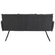 SITZBANK 180/93/67 cm Cord Anthrazit Metall  - Anthrazit/Schwarz, Design, Textil/Metall (180/93/67cm) - Novel