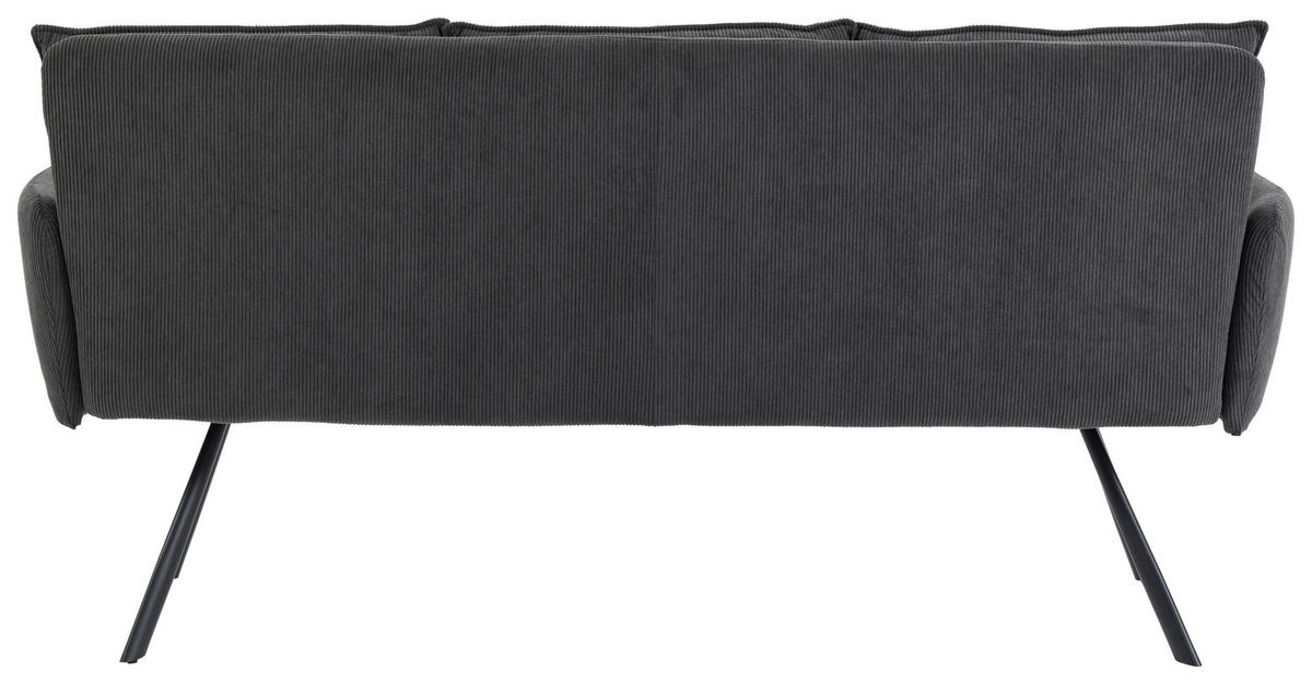 SITZBANK 180/93/67 cm Cord Anthrazit Metall  - Anthrazit/Schwarz, Design, Textil/Metall (180/93/67cm) - Novel
