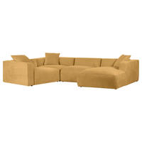 WOHNLANDSCHAFT Senfgelb Chenille  - Senfgelb/Schwarz, MODERN, Kunststoff/Textil (225/356/178cm) - Carryhome