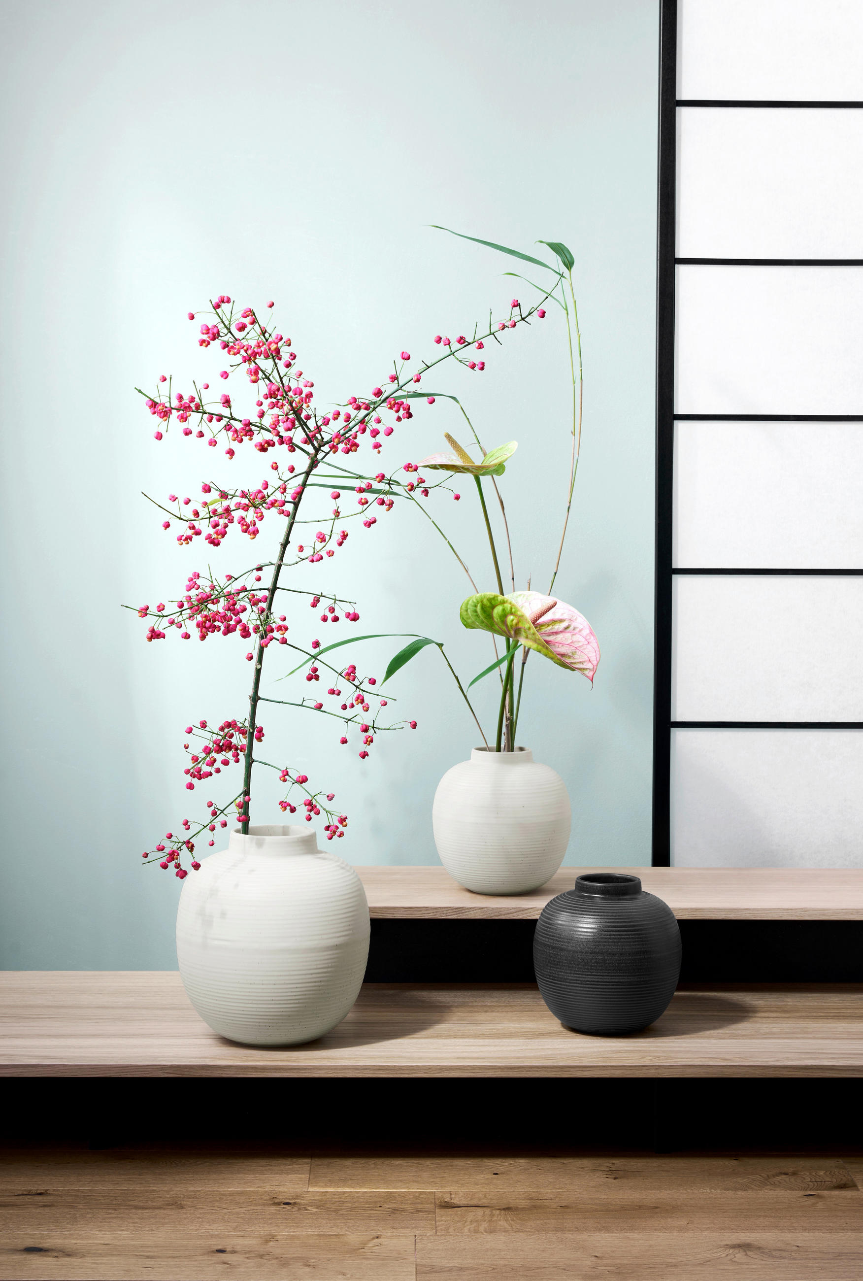 VASE Japandi home  - Schwarz, Basics, Keramik (20/22cm) - ASA