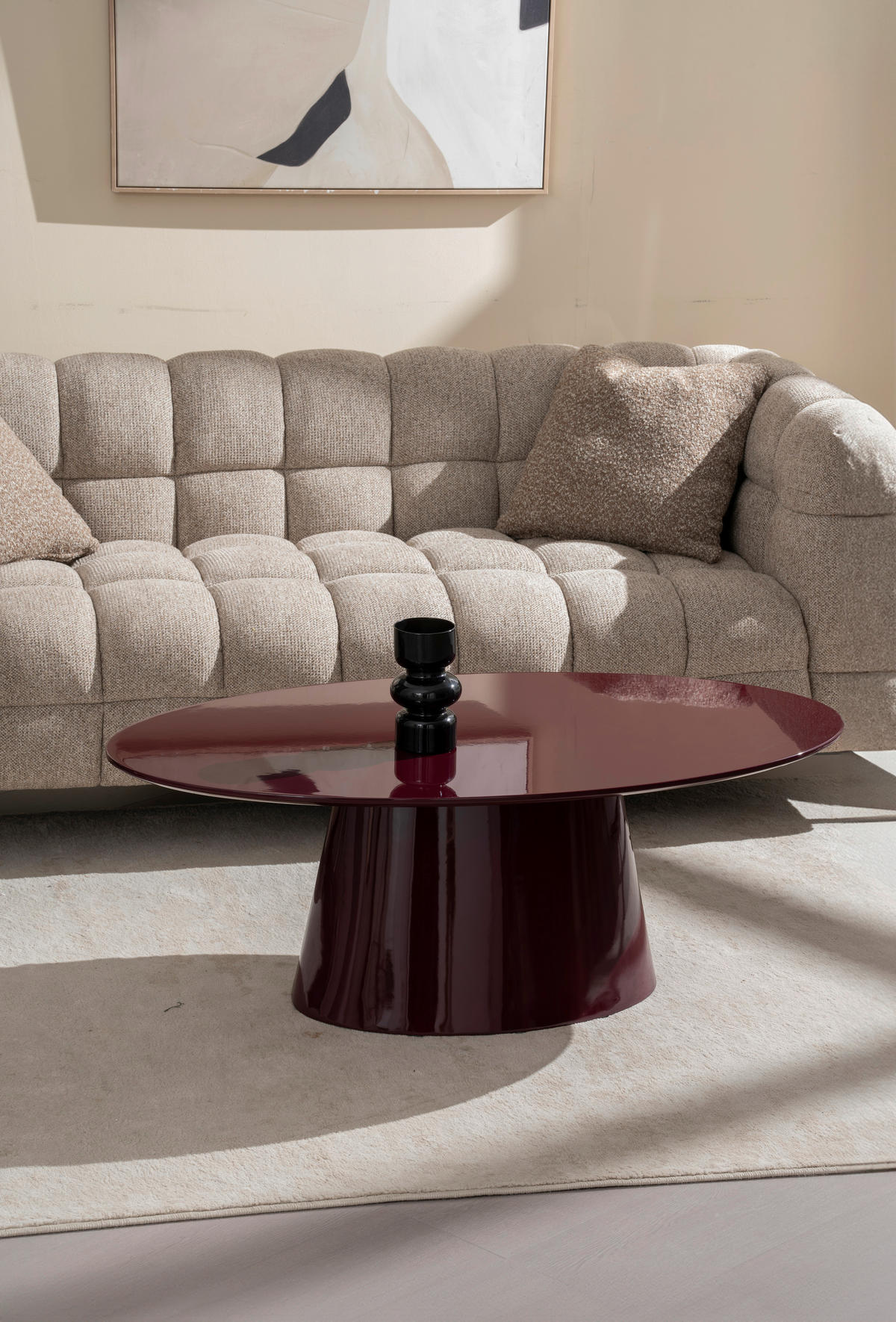 COUCHTISCH 110/60/40 cm oval Bordeaux  - Bordeaux, Basics, Holzwerkstoff (110/60/40cm) - MID.YOU