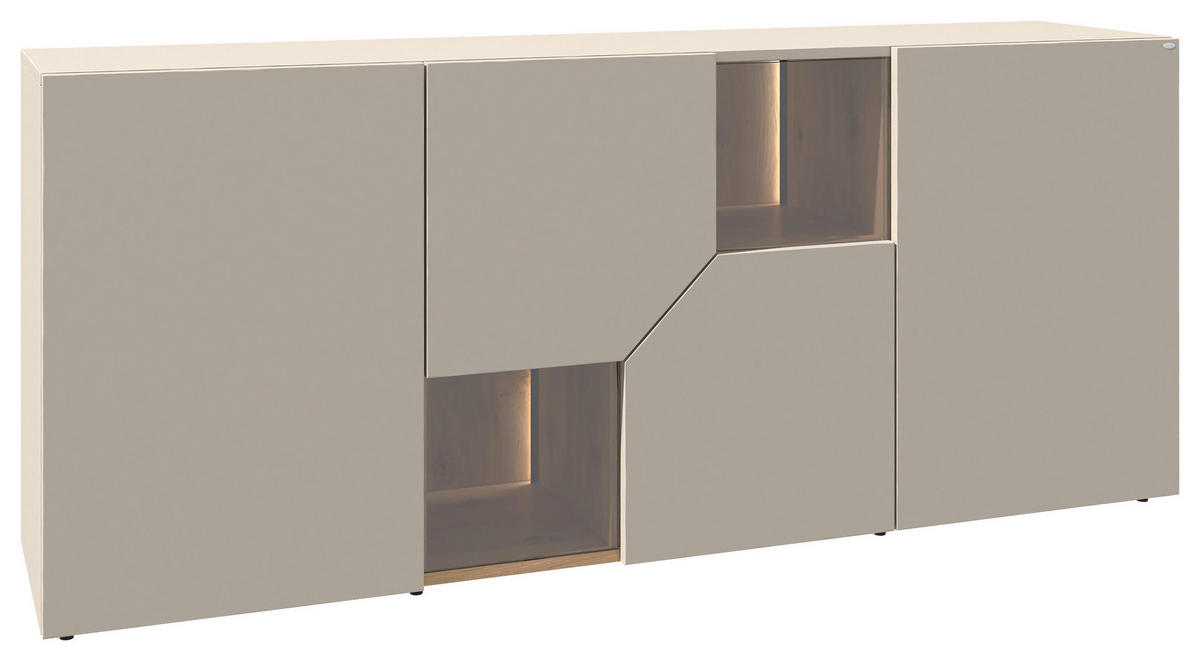 SIDEBOARD  160/82/44,5 cm  - Taupe/Wildeiche, Design, Holz (160/82/44,5cm) - Voglauer