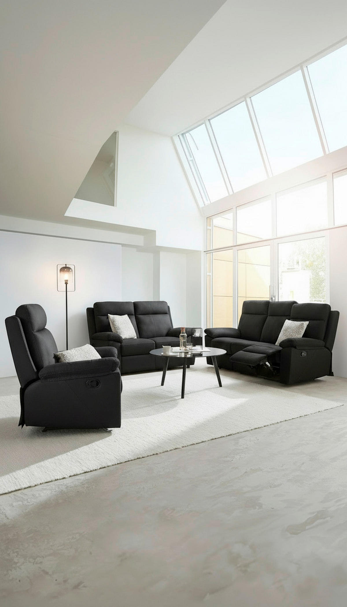 SESSEL 92/103/92 cm  in Lederlook Schwarz  - Schwarz, KONVENTIONELL, Textil (92/103/92cm) - Livetastic