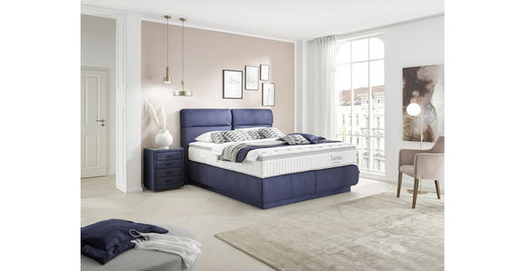 BOXSPRINGBETT 180/200 cm  in Blau  - Blau, KONVENTIONELL, Textil (180/200cm) - Dieter Knoll