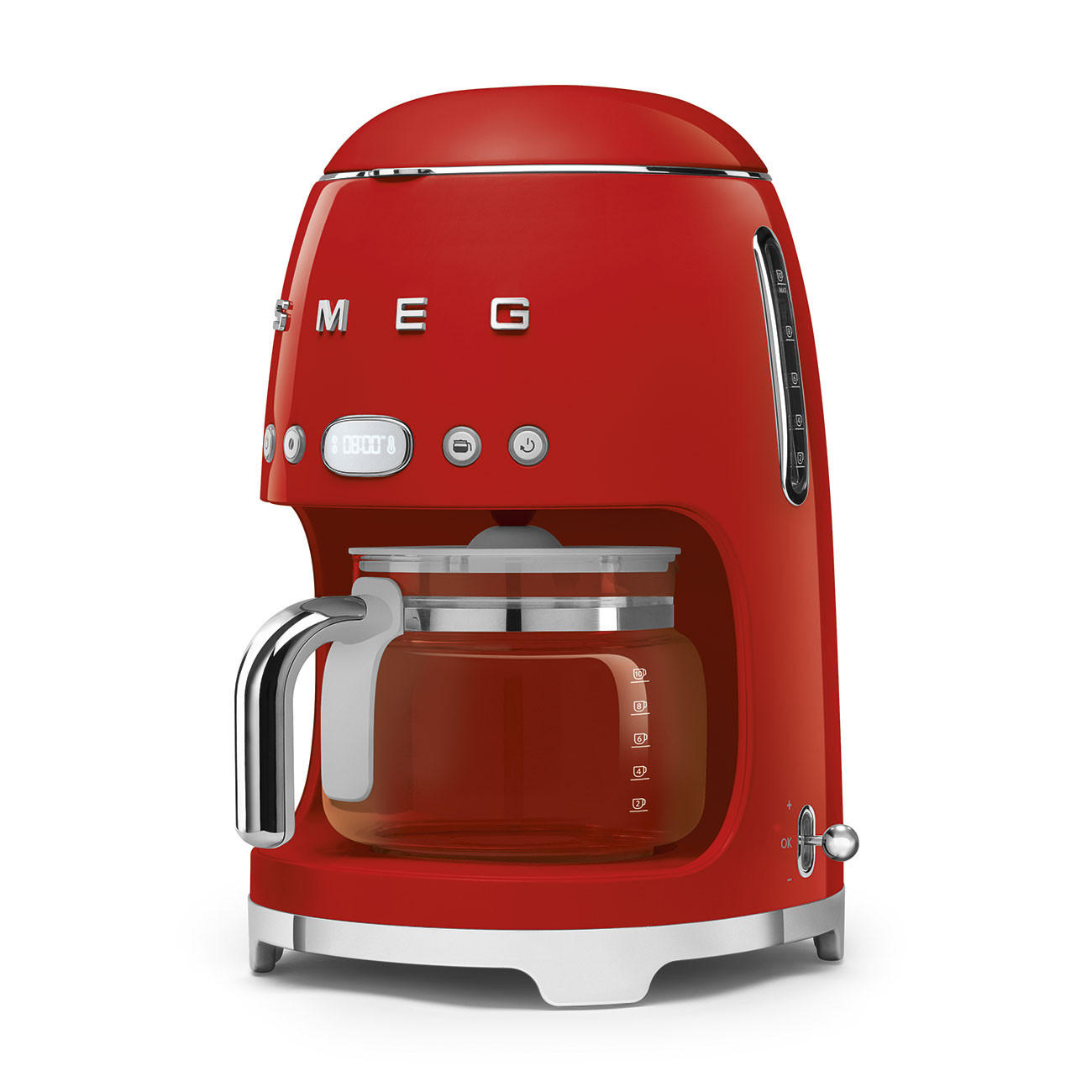 FILTERKAFFEEMASCHINE  - Rot, Basics, Glas/Metall (24,5/36,1/25,6cm) - SMEG