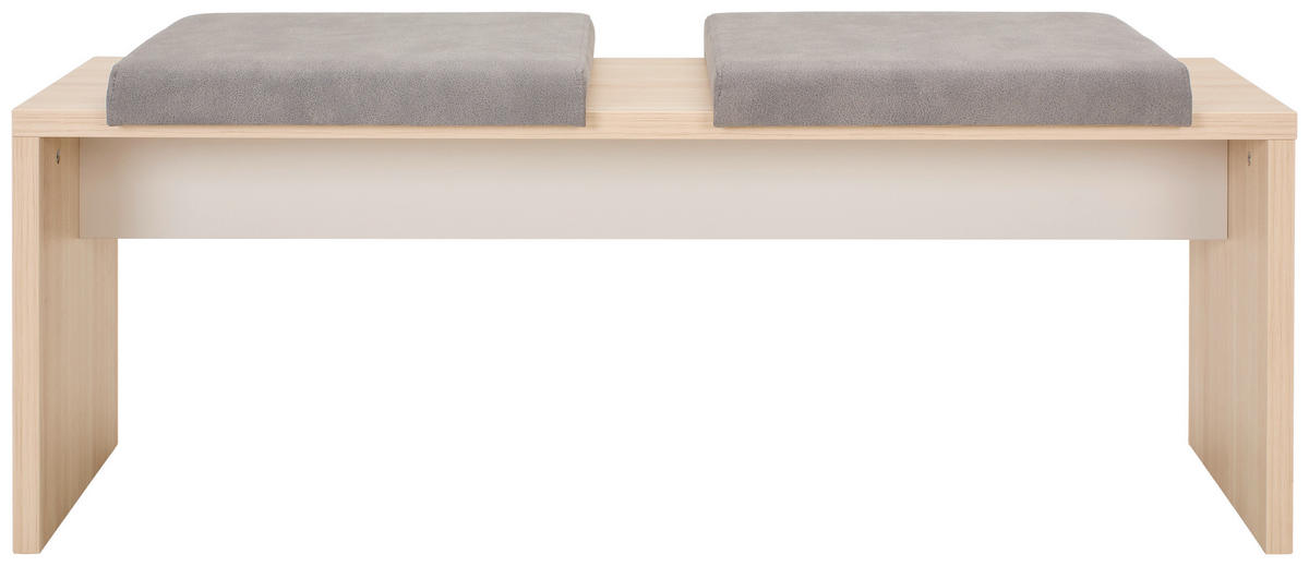 ÜLŐPAD textil, faalapú anyag tölgyfa színű, világosszürke  - világosszürke/tölgyfa színű, Basics, faalapú anyag/textil (130/49/40cm) - Stylife