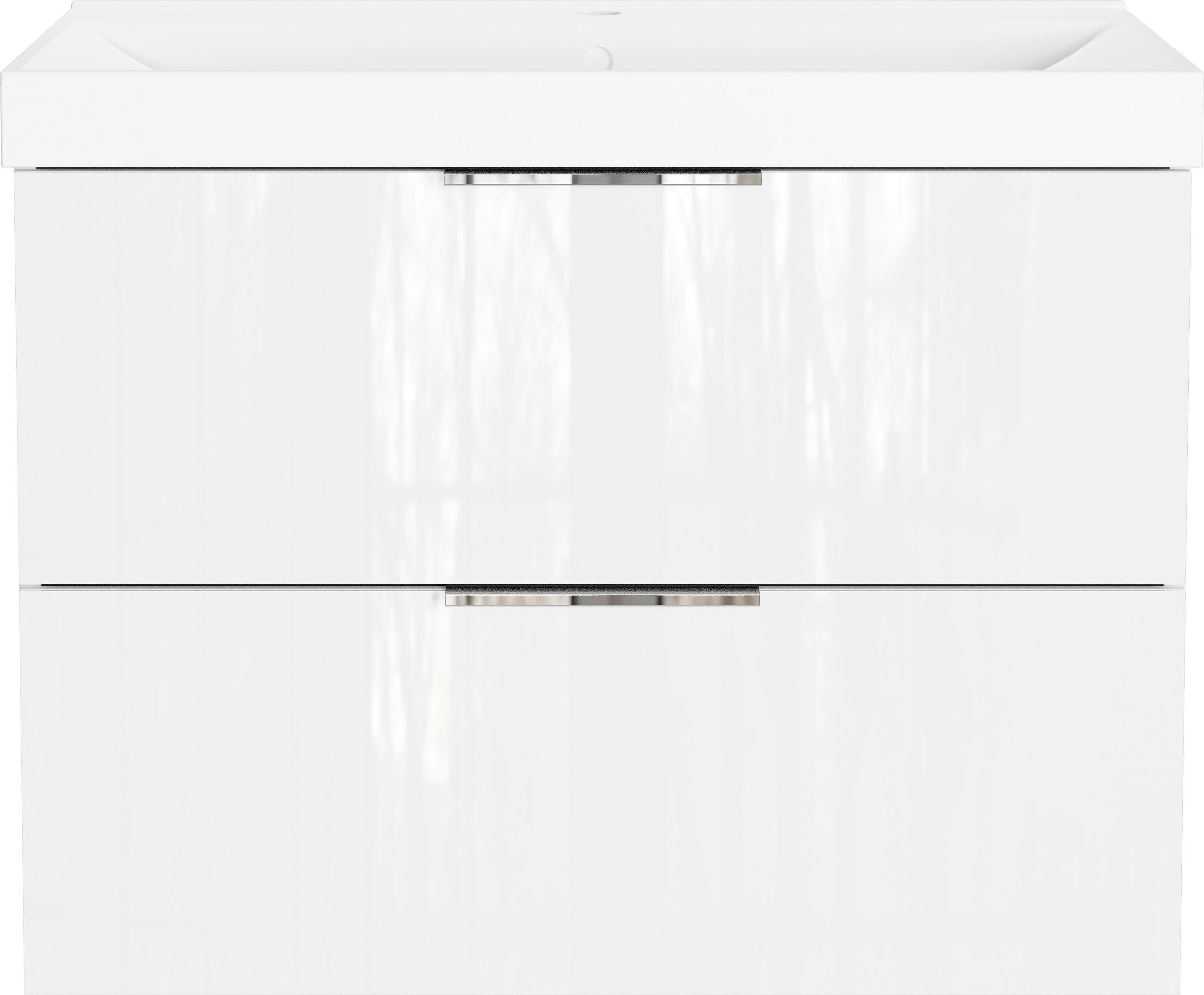 WASCHTISCHKOMBI  - Chromfarben/Weiß, Design, Glas/Keramik (81/65/46cm) - Germania