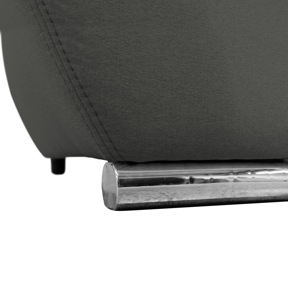 ECKSOFA Grau Flachgewebe  - Silberfarben/Grau, Design, Kunststoff/Textil (281/167cm) - MID.YOU
