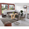 ECKBANK 208/160 cm  in Braun, Edelstahlfarben  - Edelstahlfarben/Braun, Design, Textil/Metall (208/160cm) - Dieter Knoll