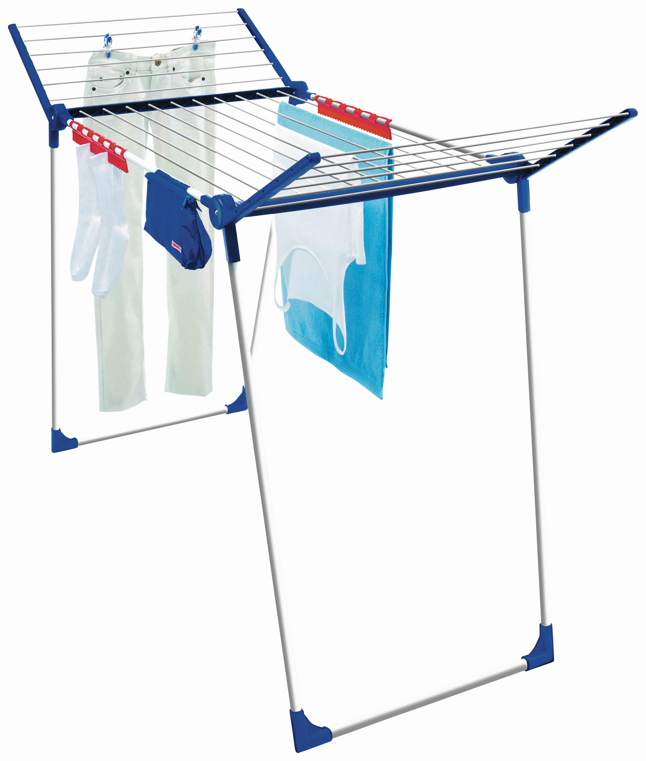 STALAK ZA SUŠENJE RUBLJA - bijela/plava, Basics, metal/plastika (90cm) - Leifheit