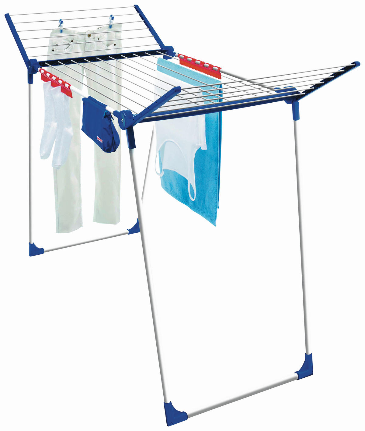 STOJALO ZA PERILO PEGASUS 180 - modra/bela, Basics, kovina/umetna masa (90cm) - Leifheit