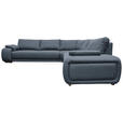 ECKSOFA Blau Struktur  - Chromfarben/Blau, KONVENTIONELL, Textil/Metall (280/310cm) - Carryhome