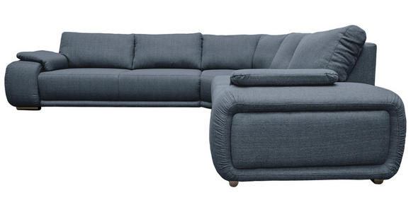 ECKSOFA Blau Struktur - Chromfarben/Blau, KONVENTIONELL, Textil/Metall (280/310cm) - Carryhome