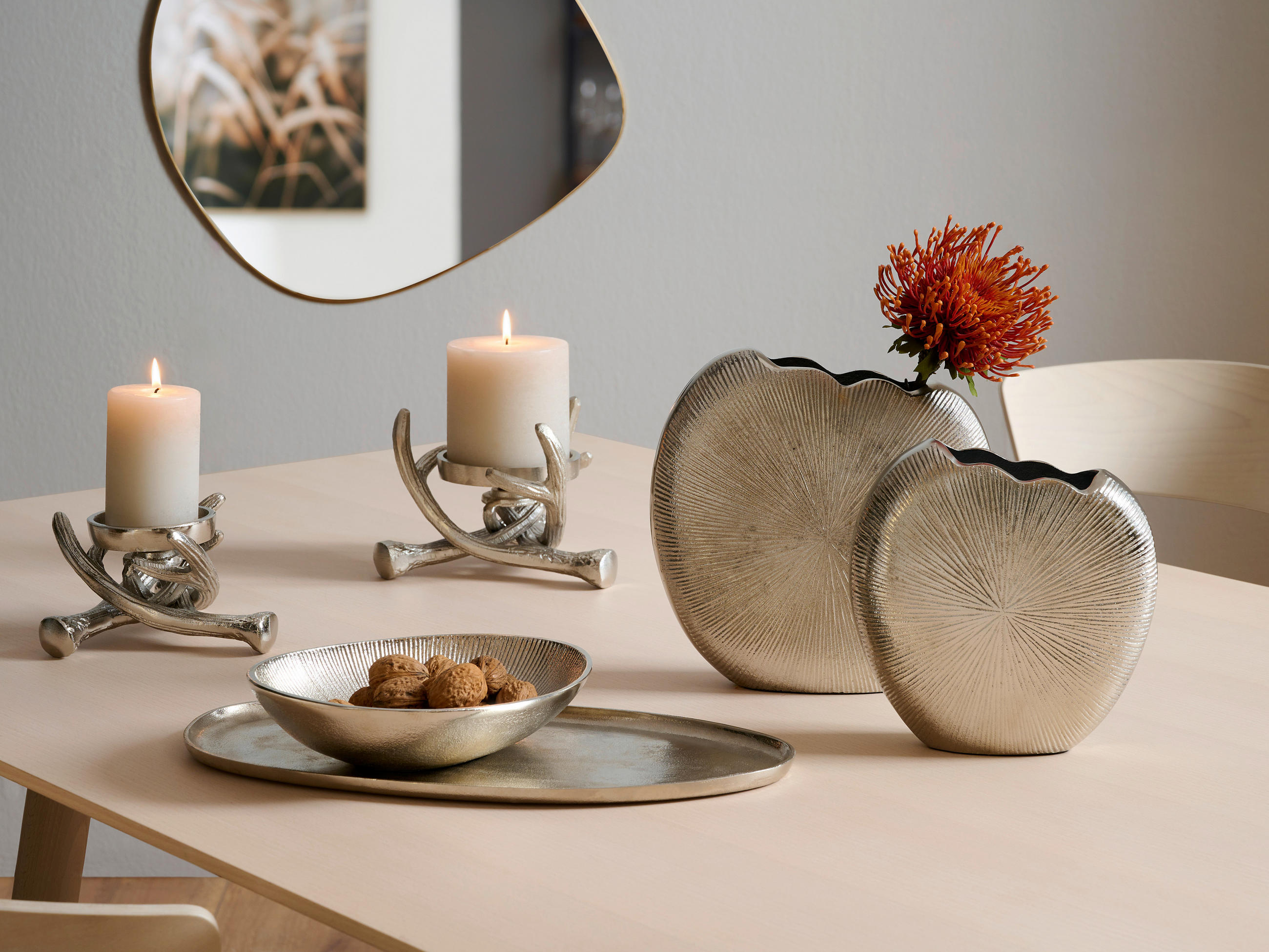DEKORATIONSFAT    - silver, Design, metall (51/26/4cm) - Ambia Home