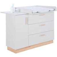 WICKELKOMMODE Leo Grau, Eichefarben  - Eichefarben/Grau, Trend, Holzwerkstoff/Kunststoff (133/101/77cm) - Jimmylee