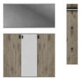 GARDEROBE 3-teilig  in 172/198/37 cm  - Eichefarben/Weiß, Design, Holzwerkstoff (172/198/37cm) - Voleo
