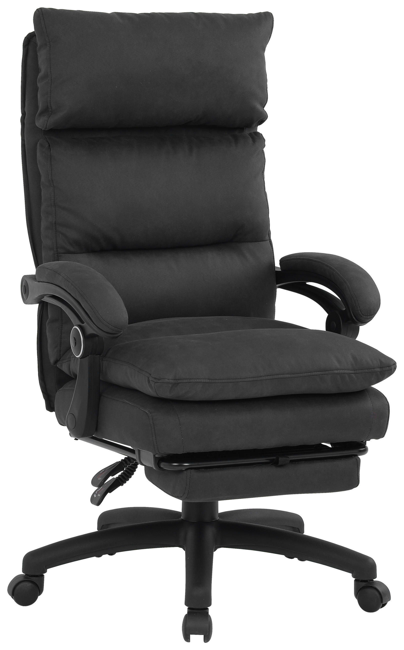 CHEFSESSEL Mikrofaser Anthrazit  - Anthrazit/Schwarz, Design, Kunststoff/Textil (63,5/114-122/70cm) - Venda
