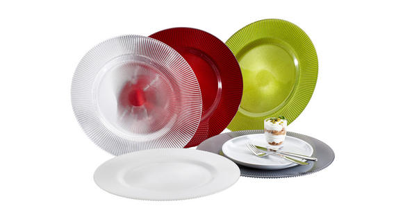 PLATZTELLER 34 cm - Grün, KONVENTIONELL, Glas (34cm) - Novel