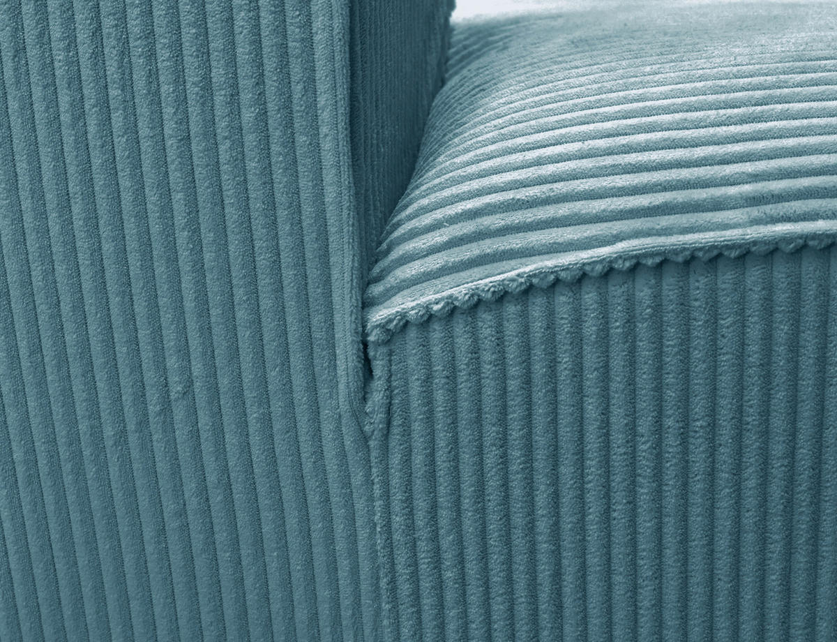 ECKSOFA ANTHONY in Cord Blau  275/163 cm  - Blau/Schwarz, Design, Kunststoff/Textil (275/163cm) - MID.YOU