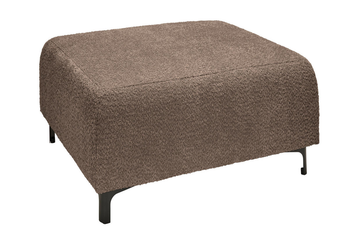 HOCKER in Textil Taupe  - Taupe/Schwarz, KONVENTIONELL, Textil/Metall (99/46/77cm) - Carryhome