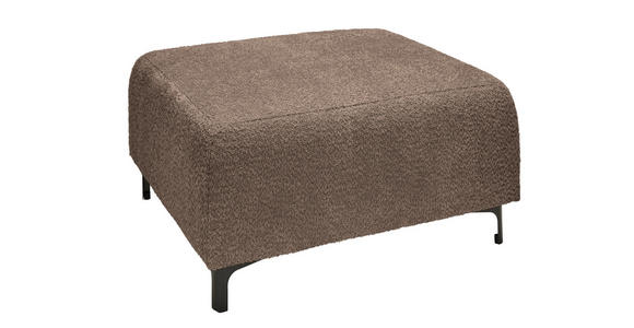 HOCKER in Textil Taupe  - Taupe/Schwarz, KONVENTIONELL, Textil/Metall (99/46/77cm) - Carryhome
