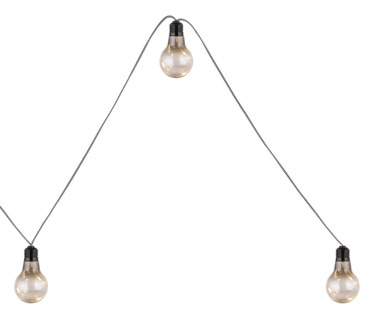 LICHTERKETTE  - Schwarz/Grau, Basics, Kunststoff (750/6/9cm) - Globo