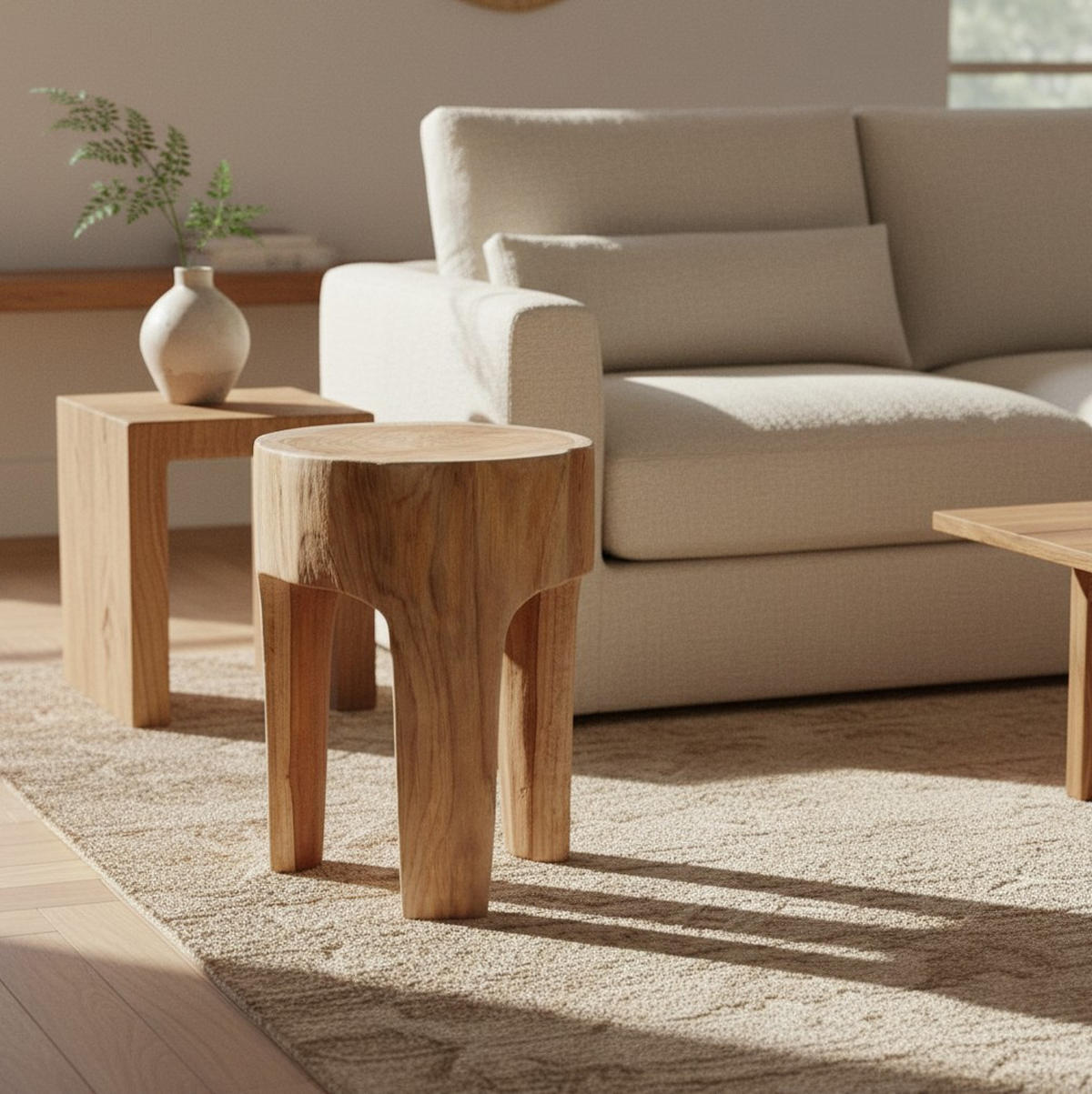 HOCKER Teakholz Naturfarben  - Naturfarben, Design, Holz (28-30/28-30/40cm) - Livetastic