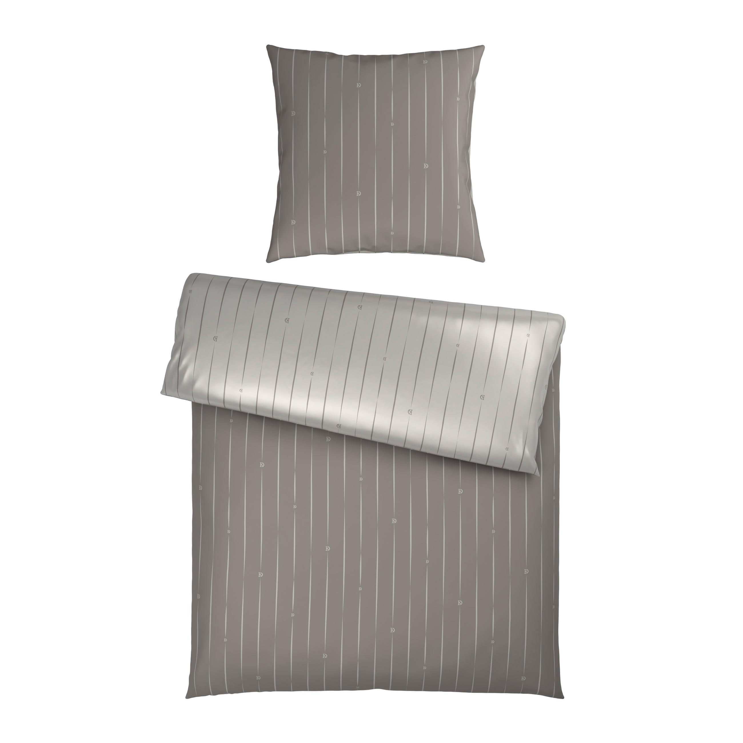 Dieter Knoll Wendebettwäsche Stripes DK Silber 155x220 cm