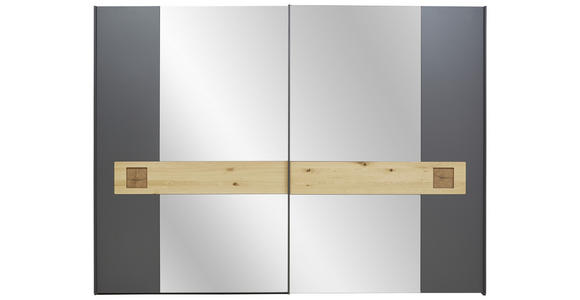 SCHLAFZIMMER Eichefarben, Schieferfarben - Schieferfarben/Eichefarben, Design, Holz/Textil (180/200cm) - Dieter Knoll