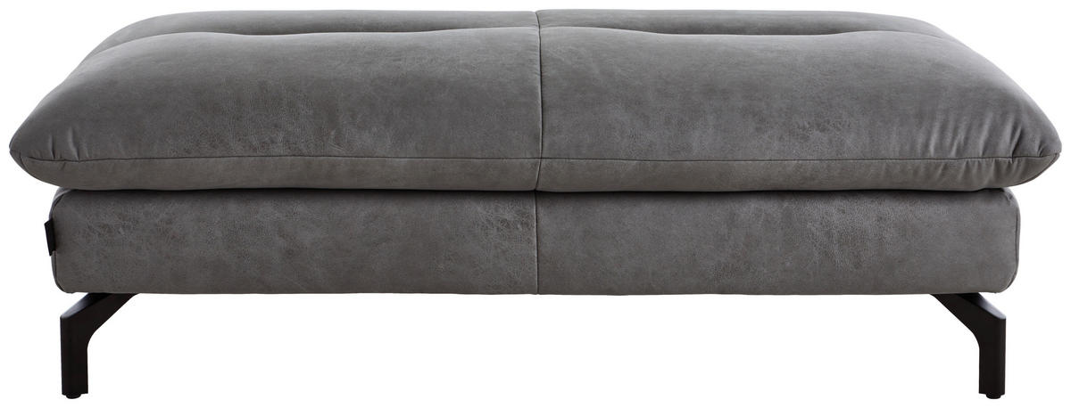 HOCKER in Textil Grau  - Schwarz/Grau, Konventionell, Textil/Metall (134/43/74cm) - MID.YOU