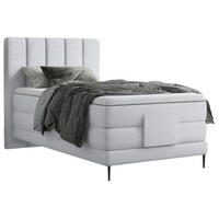 BOXSPRINGBETT 120/200 cm  in Silberfarben  - Silberfarben/Schwarz, Natur, Textil/Metall (120/200cm) - Esposa