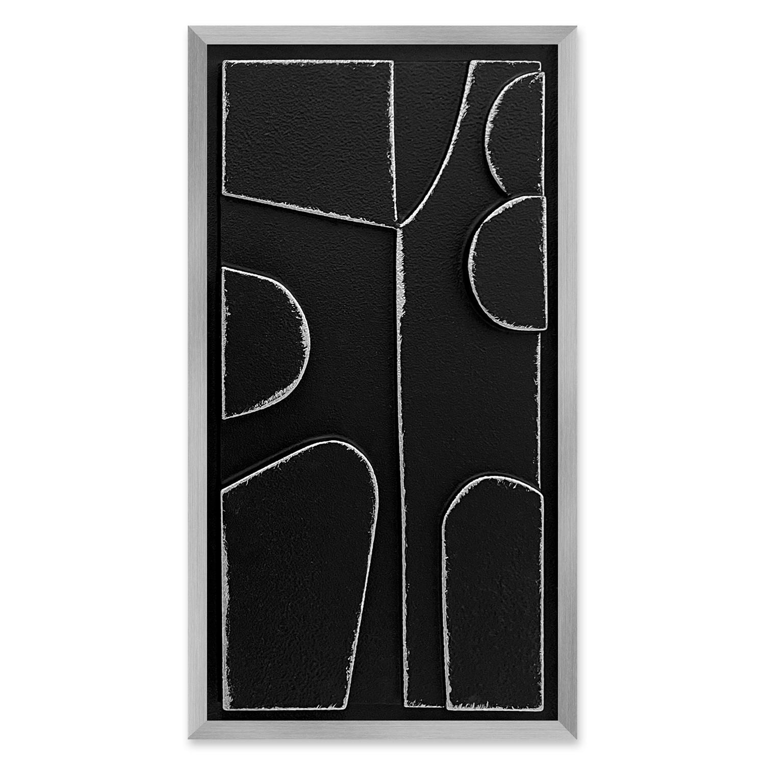 ORIGINALBILD Abstraktes  - Silberfarben/Schwarz, Trend, Holzwerkstoff/Kunststoff (30/55cm) - Monee
