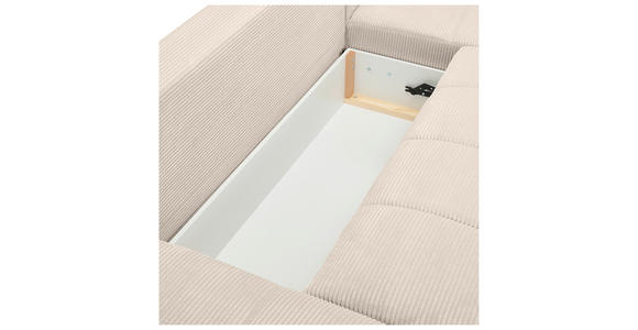 WOHNLANDSCHAFT  in Cord Beige  - Chromfarben/Beige, KONVENTIONELL, Kunststoff/Textil (180/376/180cm) - Carryhome