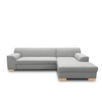 ECKSOFA TINOS Silberfarben Webstoff  - Beige/Silberfarben, Basics, Textil (273/157cm) - MID.YOU