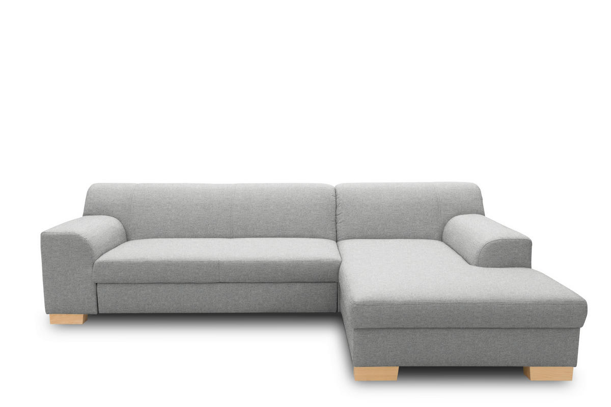 ECKSOFA TINOS Silberfarben Webstoff  - Beige/Silberfarben, Basics, Textil (273/157cm) - MID.YOU