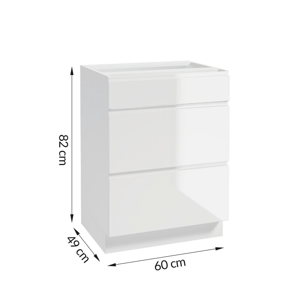 KUCHYNSKÝ BLOK BEZ SPOTREBIČO - biela/biela s vysokým leskom, Design, kompozitné drevo (204cm) - MID.YOU