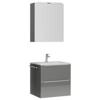 BADEZIMMER  in 61 cm  - Schieferfarben/Edelstahlfarben, MODERN, Holzwerkstoff/Stein (61cm) - Nobilia