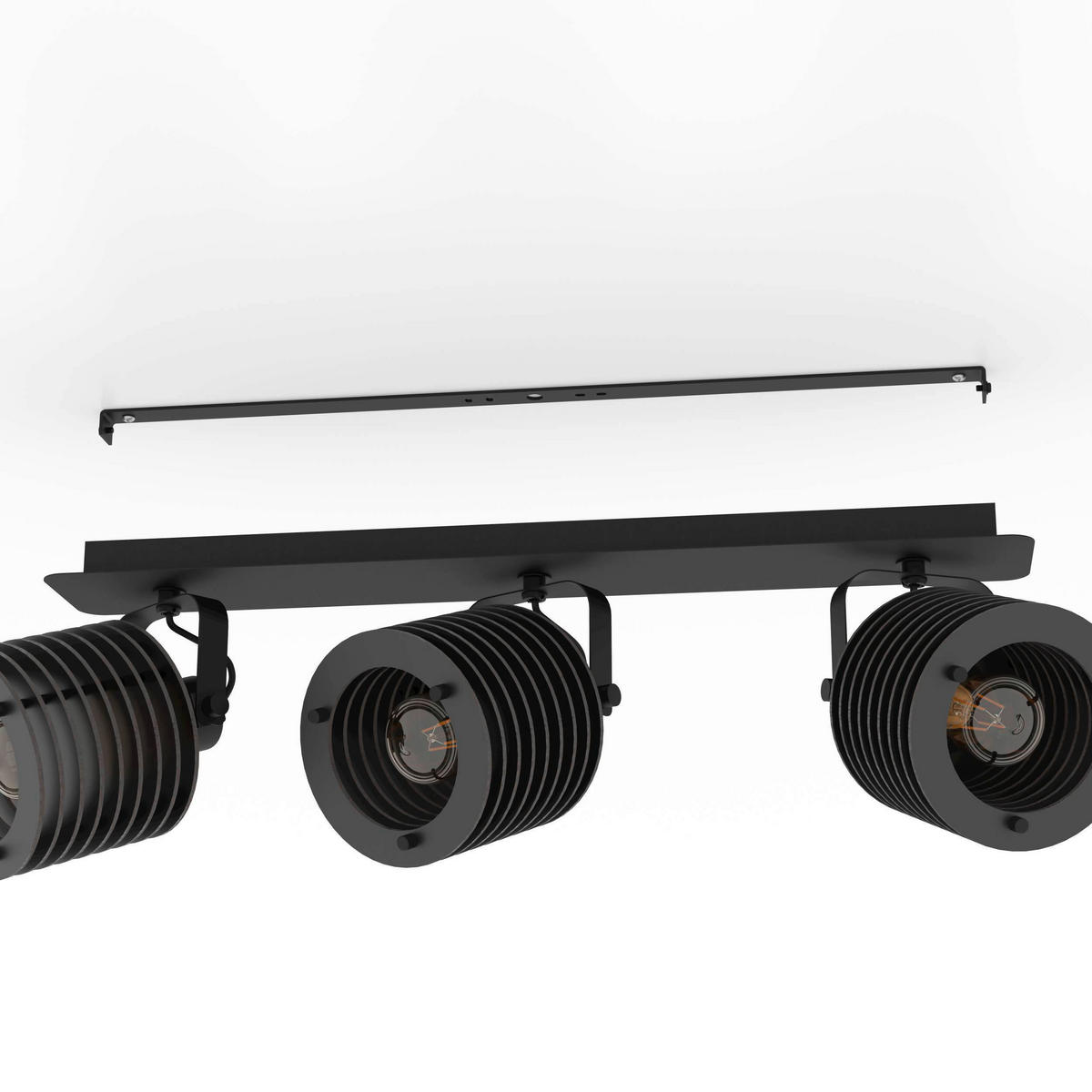 STRAHLER 57,5 cm   - Schwarz, Design, Holz/Metall (57,5cm) - Eglo